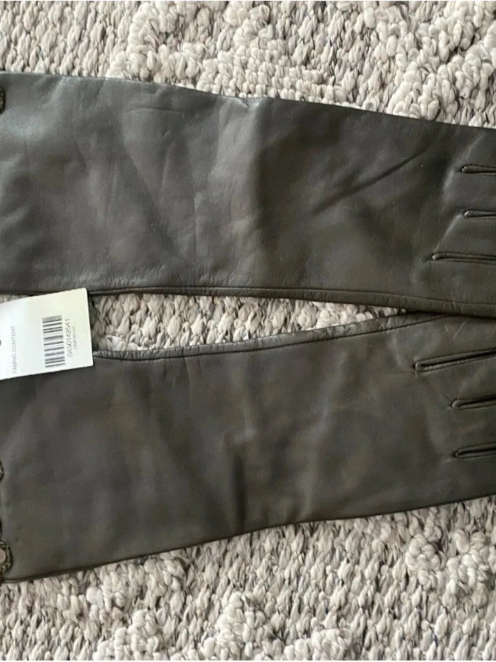 Carlisle “Per Se”  NWT Embellished Long  Lambskin Leather Gloves-012